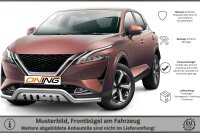 Frontschutzbügel breit Unterbodenschutz für Nissan Qashqai (J12) 2021- 70mm Gutachten breit