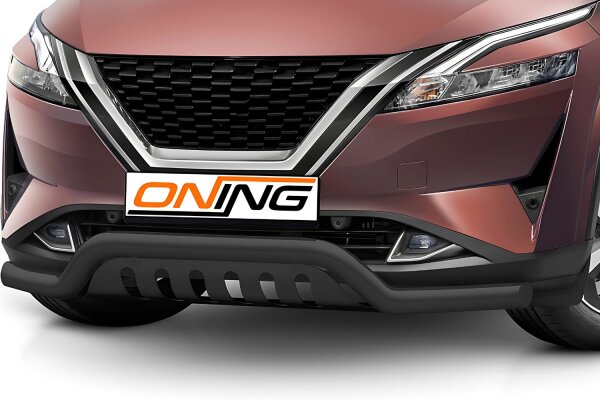Frontschutzbügel breit Unterbodenschutz für Nissan Qashqai (J12) 2021- schwarz 70mm Edelstahl mit Gutachten breit