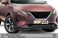 Frontschutzbügel breit Unterbodenschutz für Nissan Qashqai (J12) 2021- schwarz 70mm Edelstahl mit Gutachten breit