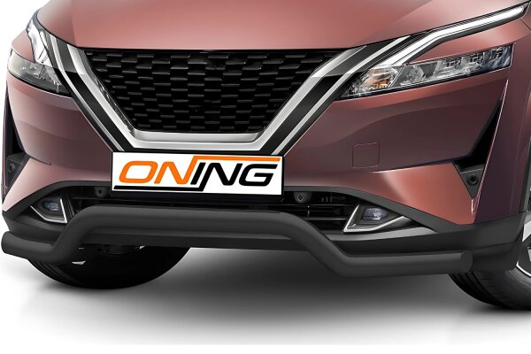 Frontschutzbügel breit für Nissan Qashqai (J12) 2021- schwarz 70mm Edelstahl mit Gutachten breit