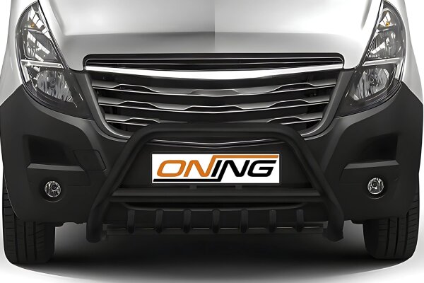 Frontschutzbügel mit Unterfahrschutz für Opel Movano B 2019-2023 schwarz 70mm Edelstahl mit Gutachten