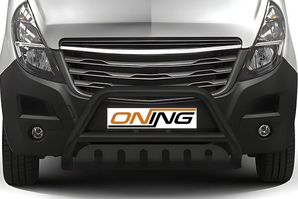 Frontschutzbügel mit Unterfahrschutz für Opel Movano B 2019-2023 schwarz 70mm Edelstahl mit Gutachten