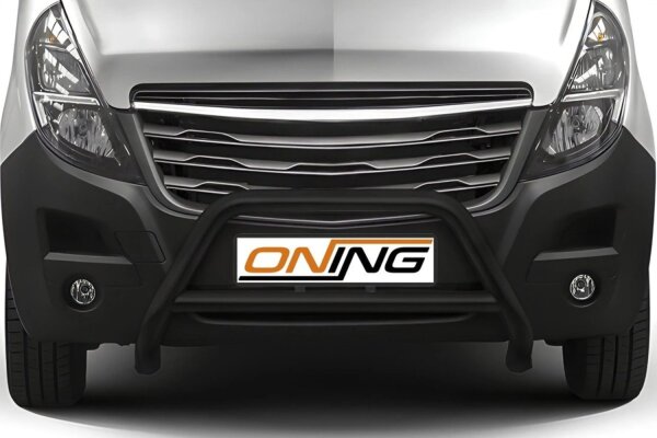Frontschutzbügel mit Querstreben für Opel Movano B 2019-2023 schwarz 70mm Edelstahl mit Gutachten