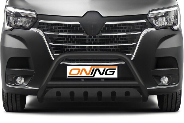 Frontschutzbügel mit Unterfahrschutz für Renault Master 2019- schwarz 70mm Edelstahl mit Gutachten