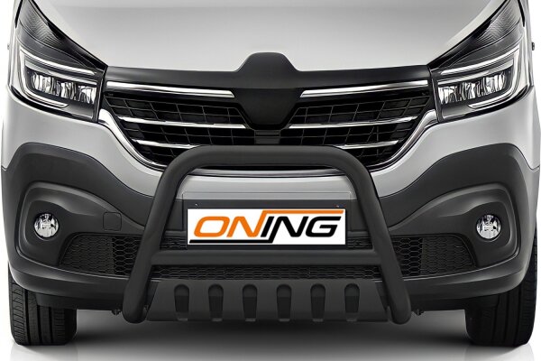 Frontschutzbügel mit Unterfahrschutz für Renault Trafic 3 2019-2021 schwarz 70mm Edelstahl mit Gutachten