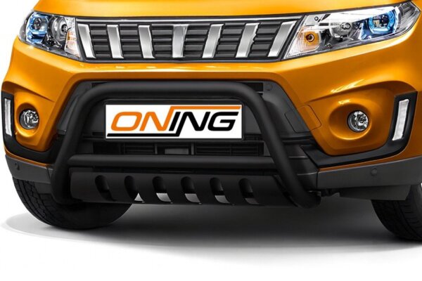 Frontschutzbügel mit Unterfahrschutz für Suzuki Vitara (LY) 2018- schwarz 60mm Edelstahl mit Gutachten