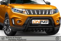 Frontschutzbügel mit Unterfahrschutz für Suzuki Vitara (LY) 2018- schwarz 60mm Edelstahl mit Gutachten