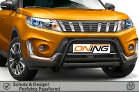 Frontschutzbügel mit Querstreben für Suzuki Vitara (LY) 2018- schwarz 60mm Edelstahl mit Gutachten