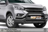 Frontschutzbügel mit Querstreben für SsangYong Musso 2018-2021 schwarz 70mm Edelstahl mit Gutachten