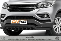 Frontschutzbügel breit Unterbodenschutz für SsangYong Musso 2018-2021 schwarz 70mm Edelstahl mit Gutachten breit
