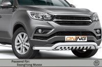 Frontschutzbügel breit Unterbodenschutz für SsangYong Musso 2018-2021 70mm Gutachten breit