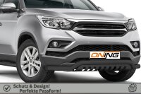 Frontschutzbügel breit Unterbodenschutz für SsangYong Musso 2018-2021 schwarz 70mm Edelstahl mit Gutachten breit