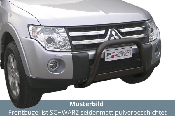 Frontbügel Edelstahl schwarz für Mitsubishi Pajero V80 2007 - 2014 Ø63mm mit Gutachten