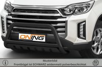Frontschutzbügel mit Unterfahrschutz für SsangYong Musso 2021- schwarz 70mm Edelstahl mit Gutachten