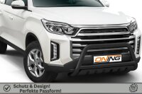Frontschutzbügel mit Unterfahrschutz für SsangYong Musso 2021- schwarz 70mm Edelstahl mit Gutachten