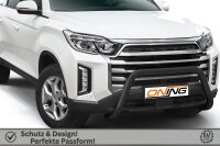 Frontschutzbügel für SsangYong Musso 2021- schwarz 70mm Edelstahl mit Gutachten