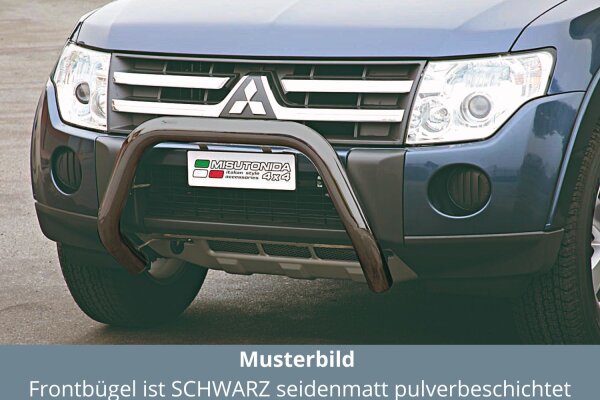 Frontbügel Edelstahl schwarz für Mitsubishi Pajero 2007 - 2014 76mm mit Gutachten