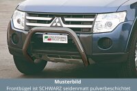 Frontbügel Edelstahl schwarz für Mitsubishi Pajero 2007 - 2014 76mm mit Gutachten