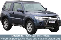 Frontbügel Edelstahl schwarz für Mitsubishi Pajero 2007 - 2014 76mm mit Gutachten