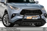 Frontschutzbügel mit Unterfahrschutz für Toyota Highlander 2021- schwarz 70mm Edelstahl mit Gutachten