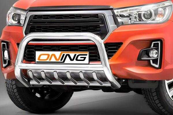 Frontschutzbügel mit Unterfahrschutz für Toyota Hilux 2018-2021 70mm Gutachten