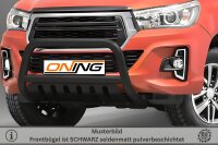 Frontschutzbügel mit Unterfahrschutz für Toyota Hilux 2018-2021 schwarz 70mm Edelstahl mit Gutachten