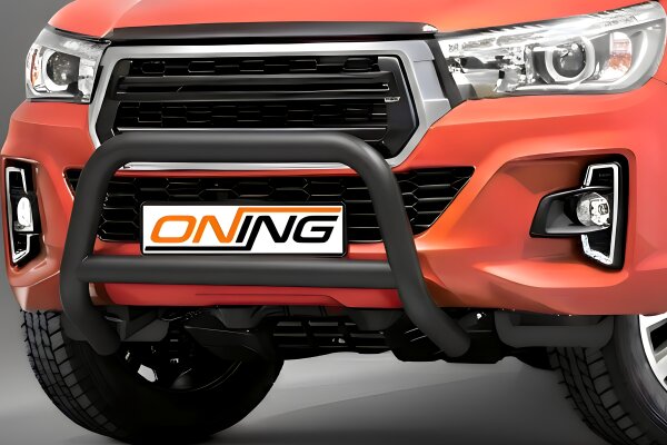 Frontschutzbügel mit Querstreben für Toyota Hilux 2018-2021 schwarz 70mm Edelstahl mit Gutachten