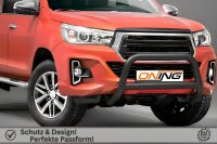Frontschutzbügel mit Querstreben für Toyota Hilux 2018-2021 schwarz 70mm Edelstahl mit Gutachten