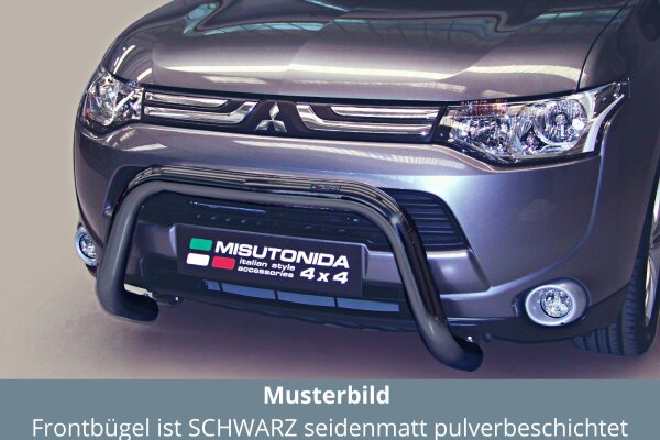 Frontbügel Edelstahl schwarz für Mitsubishi Outlander 2013 - 2015 76mm mit Gutachten
