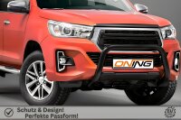 Frontschutzbügel für Toyota Hilux 2018-2021 schwarz 70mm Edelstahl mit Gutachten