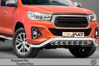 Frontschutzbügel breit Unterbodenschutz für Toyota Hilux 2018-2021 70mm Gutachten