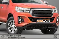 Frontschutzbügel breit Unterbodenschutz für Toyota Hilux 2018-2021 schwarz 70mm Edelstahl mit Gutachten