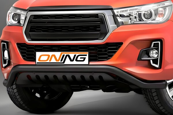 Frontschutzbügel breit Unterbodenschutz für Toyota Hilux 2018-2021 schwarz 70mm Edelstahl mit Gutachten