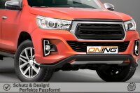 Frontschutzbügel breit für Toyota Hilux 2018-2021 schwarz 70mm Edelstahl mit Gutachten