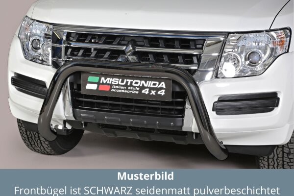 Frontbügel Edelstahl schwarz für Mitsubishi Pajero V80 2015 - 76mm mit Gutachten