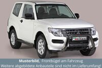 Frontbügel Edelstahl schwarz für Mitsubishi Pajero V80 2015 - 76mm mit Gutachten
