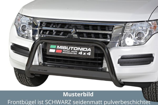 Frontbügel Edelstahl schwarz für Mitsubishi Pajero V80 2015 - 63mm mit Gutachten