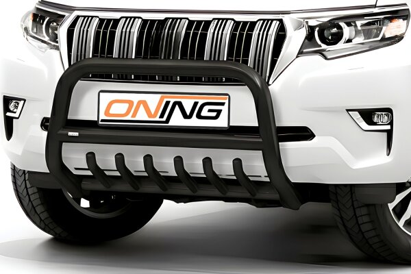 Frontschutzbügel mit Unterfahrschutz für Toyota Land Cruiser 150 (J15) 2017- schwarz 70mm Edelstahl mit Gutachten