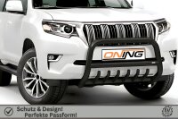 Frontschutzbügel mit Unterfahrschutz für Toyota Land Cruiser 150 (J15) 2017- schwarz 70mm Edelstahl mit Gutachten