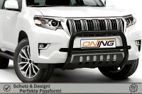 Frontschutzbügel mit Unterfahrschutz für Toyota Land Cruiser 150 (J15) 2017- schwarz 70mm Edelstahl mit Gutachten
