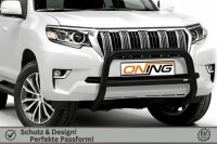 Frontschutzbügel mit Querstreben für Toyota Land Cruiser 150 (J15) 2017- schwarz 70mm Edelstahl mit Gutachten