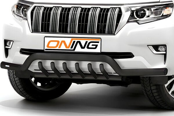 Frontschutzbügel breit Unterbodenschutz für Toyota Land Cruiser 150 (J15) 2017- schwarz 70mm Edelstahl mit Gutachten