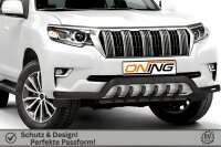 Frontschutzbügel breit Unterbodenschutz für Toyota Land Cruiser 150 (J15) 2017- schwarz 70mm Edelstahl mit Gutachten
