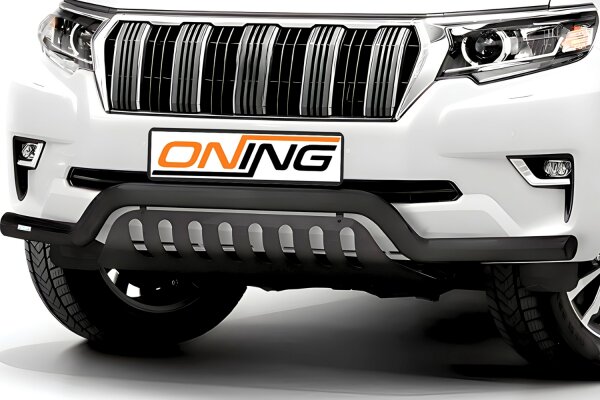 Frontschutzbügel breit Unterbodenschutz für Toyota Land Cruiser 150 (J15) 2017- schwarz 70mm Edelstahl mit Gutachten