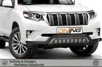 Frontschutzbügel breit Unterbodenschutz für Toyota Land Cruiser 150 (J15) 2017- schwarz 70mm Edelstahl mit Gutachten