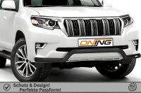 Frontschutzbügel breit für Toyota Land Cruiser 150 (J15) 2017- schwarz 70mm Edelstahl mit Gutachten