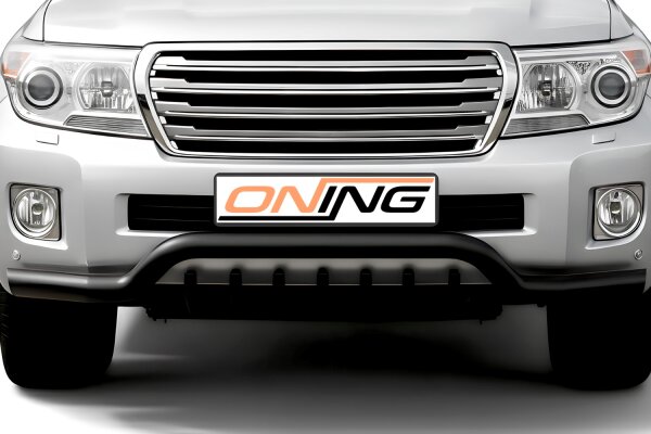 Frontschutzbügel breit Unterbodenschutz für Toyota Land Cruiser V8 (J20) 2012-2016 schwarz 76mm Edelstahl mit Gutachten