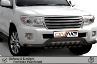 Frontschutzbügel breit Unterbodenschutz für Toyota Land Cruiser V8 (J20) 2012-2016 schwarz 76mm Edelstahl mit Gutachten