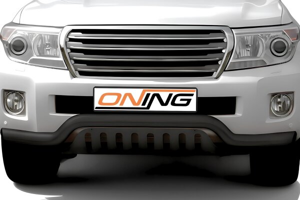 Frontschutzbügel breit Unterbodenschutz für Toyota Land Cruiser V8 (J20) 2012-2016 schwarz 76mm Edelstahl mit Gutachten