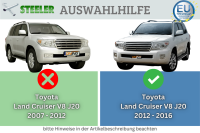 Frontschutzbügel breit für Toyota Land Cruiser V8 (J20) 2012-2016 schwarz 76mm Edelstahl mit Gutachten
